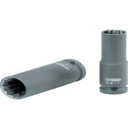 Ks Tools 515.0957 Bussola poligonale 1/2' per avvitatori ad impulsi, lunga, 24 mm