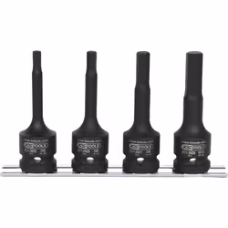 KS Tools 515.1105, Set di bussole, 1/2", 4 testina/e, Acciaio al cromo-molibdeno, ISO 1174, DIN 3121, 1,35 kg