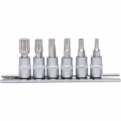 KS Tools 911.1547, Set di bussole, 1/4", 6 testina/e, Acciaio al cromo vanadio, DIN 3120, ISO 1174, 160 g