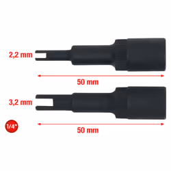 KS Tools 550.1175, Set di bussole, 1/4", 2 testina/e, Acciaio al cromo-molibdeno, DIN 3120, ISO 1174, 46 g