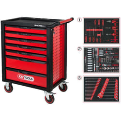 RACINGline nero/rosso Carrello portautensili con 7 cassetti e 215 utensili premium