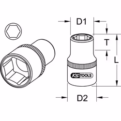 KS Tools 918.3066 bussola e set di bussole Presa elettrica