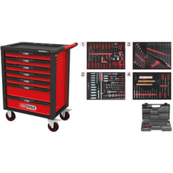 RACINGline nero/rosso Carrello portautensili con 7 cassetti e 515 utensili premium
