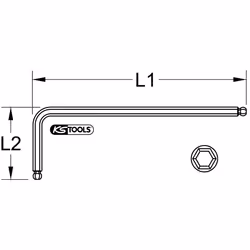 KS Tools 151.4305 chiave esagonale Chiave esagonale a L Metrico 1 pz - Vista aggiuntiva 2