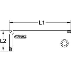 Kstools - Chiave maschio esagonale Torx piegata a testa sferica, T55, viola