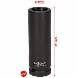 KS Tools 460.0014, Presa elettrica, 3/4", 1 testina/e, Acciaio al cromo-molibdeno, ISO 1174, DIN 3121, 762 g