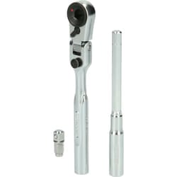 Set per cricchetto telescopico 1/4' con adattatore per bussole, 3 pz