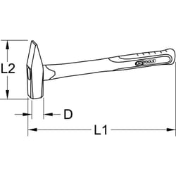 Kstools - acciaio inox Martelli per meccanica con manico fibra di vetro, 1000g