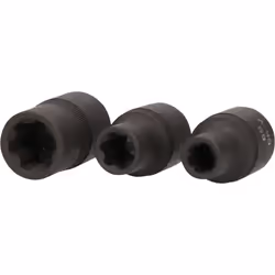 KS Tools 911.0895, Set di bussole, 1/2", 3 testina/e, Acciaio al cromo vanadio, 190 g