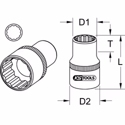 KS Tools 917.1373-E bussola e set di bussole Presa elettrica - Vista aggiuntiva 2