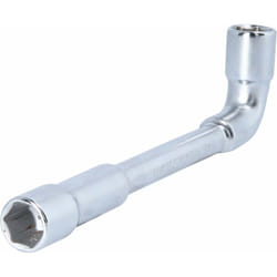 Brilliant Tools - BT015013 - Chiave a bussola doppia, a gomito, 13 mm, con foro, din 838, lunghezza 160 mm, Argento