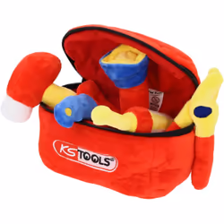 Con la borsa portautensile KS Tools in micro peluche, i figli possono emulare i genitori e dar loro una mano in modo efficace ...