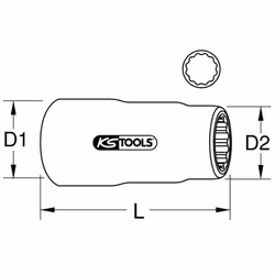 KS Tools 117.5313 bussola e set di bussole Presa elettrica - Vista aggiuntiva 2
