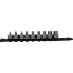 Set bussole 3/8' per viti a esagono incassato, corta 9 pz. 4-14mm