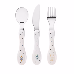 Lässig 1210073964, Set di posate per bambini, Bianco, ABS, Acciaio inox, Garden Explorer, Bambino/Bambina, 15 mm