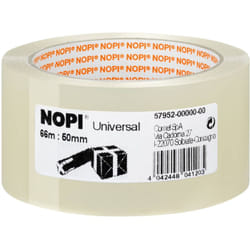 Nopi - Nastro Adesivo per Pacchi, Per imballaggi e sigillature, Resistente all'invecchiamento e allo strappo, Extra forte e privo di solventi,