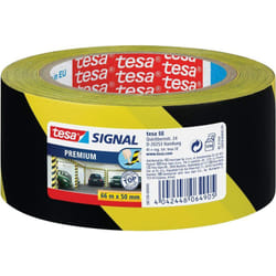 Tesa - Signal Premium Nastro da Segnalazione, 66m x 50mm, Giallo/Nero