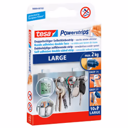 TESA Powerstrips LARGE, Etichetta di montaggio, Bianco, Interno, 2 kg, Scatola, 10 pz
