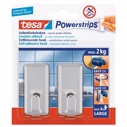 TESA 58051-00010 gancio di stoccaggio domestico Interno Gancio da cucina Metallico 2 pz