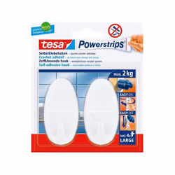 GANCIO AUTOADESIVO OVALE BIANCO POWERSTRIPS, marchio Tesa, è un prodotto ideale per il tuo ufficio o per la tua casa. Può ess ...