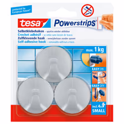 TESA 57578-00000 gancio di stoccaggio domestico Gancio universale Cromo 3 pz