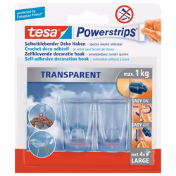 TESA 58813-00000 gancio di stoccaggio domestico Trasparente 2 pz - Vista aggiuntiva 4