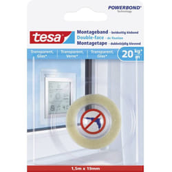 Tesa - glass 77740-00000-00 Nastro per fissaggio ® Powerbond Trasparente (l x l) 1.5 m x 19 mm 1 pz.