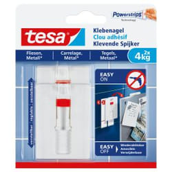 TESA 77767-00000 gancio di stoccaggio domestico Interno Gancio universale Grigio, Rosso, Bianco 2 pz