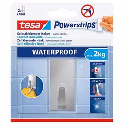 TESA 59779-00000 gancio di stoccaggio domestico Interno Gancio per asciugamano Acciaio inox