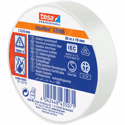 Nastro isolante approvato bianco 20m x 19mm 53988 tesa. . . . Indice di protezione IP : IP20 Colore : Bianco Certificazione : ...