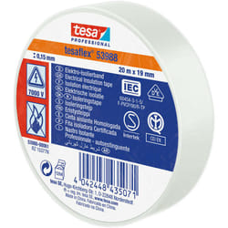 Tesa - Nastro isolante approvato bianco 20m x 19mm 53988