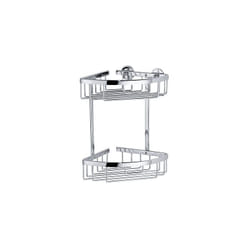 Aluxx Scaffale angolare 2 cestini facile installazione senza forare, alluminio cromato (40205-00000) - Tesa