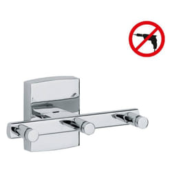 Tesa Tesa Klaam Gancio per asciugamani a 3 teste 6x12x5,5 cm, metallo, cromo, facile da montare senza forare (40262-00000-00)