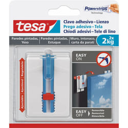 Tesa Chiodi Adesivi per Carta da Parati e Intonaco – Reglabile Orizzontale/Vertticale – Autoadesivo – Quadri e Telai – 2 kg per Chiodo – Rimovibile