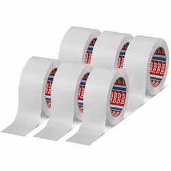 tesa UK Tesapack 4313 00004-10 - Nastro di carta per pacchi e cartone, 6 rotoli da 50 m x 50 mm, 6 x 50 mm, colore: Bianco