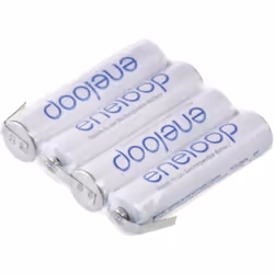 Panasonic - Pacco batteria 4x Ministilo (aaa) eneloop Reihe F1x4 linguette a saldare a z NiMH 4.8 v 750 mAh