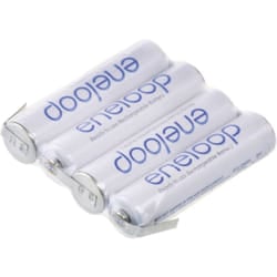 Panasonic - Pacco batteria 4x Ministilo (aaa) eneloop Reihe F1x4 linguette a saldare a z NiMH 4.8 v 750 mAh