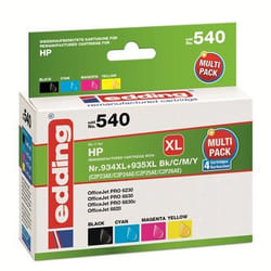 Edding EDD-540 cartuccia d'inchiostro 4 pz Compatibile Nero, Ciano, Magenta, Giallo