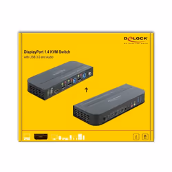 DeLOCK Switch KVM DisplayPort 1.4 8K 30 Hz con USB 3.0 e Audio - Vista aggiuntiva 4
