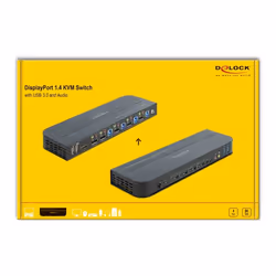 DeLOCK Switch KVM DisplayPort 1.4 8K 30 Hz con USB 3.0 e Audio - Vista aggiuntiva 4