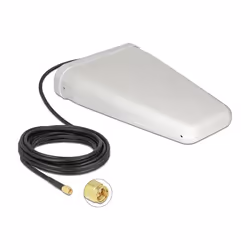 DeLOCK Antenna LTE SMA maschio 7 - 9 dBi direzionale con cavo di collegamento (RG-58, 5 m) bianco esterno, 9 dBi, SMA, Bianco ...