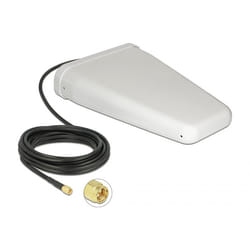 DeLOCK Antenna LTE SMA maschio 7 - 9 dBi direzionale con cavo di collegamento (RG-58, 5 m) bianco esterno