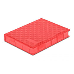 DeLOCK Scatola di protezione per HDD / SSD da 2.5″ rosso