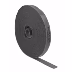 DeLOCK Nastro con chiusura a strappo a rotolo L 10 m x P 15 mm nera, Nastro di montaggio, Grigio, 10 m, 15 mm
