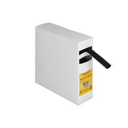 DeLOCK Scatola di per tubi termorestringenti con adesivo interno, rapporto di restringimento 3:1, 5 mm x 12,7 m nera