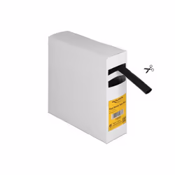 DeLOCK Scatola di per tubi termorestringenti con adesivo interno, rapporto di restringimento 3:1, 5 mm x 12,7 m nera