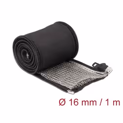 DeLOCK Manicotto intrecciato con schermatura EMI e cerniera resistente al calore 1 m x 16 mm nero