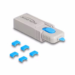 DeLOCK Set di bloccaggio porte USB Type-C per porte USB Type-C femmina 5 pezzi + strumento di blocco, Bloccaporte + chiave, U ...