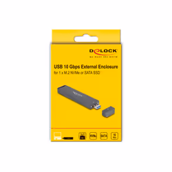 DeLOCK Alloggiamento esterno per M.2 NVME PCIe SSD o SATA SSD con USB 10 Gbps Tipo-A maschio - Vista aggiuntiva 6