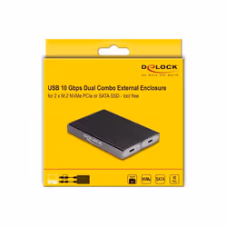 DeLOCK Alloggiamento esterno USB Type-C Dual Combo per 2 x unità SSD M.2 NVMe PCIe o SATA - senza attrezzi - Vista aggiuntiva 8